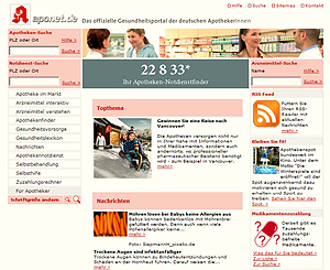 Verkleinerte Abbildung der Homepage www.aponet.de