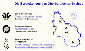 Ausschnitt aus der Internetseite der Berufskollegs Oberberg