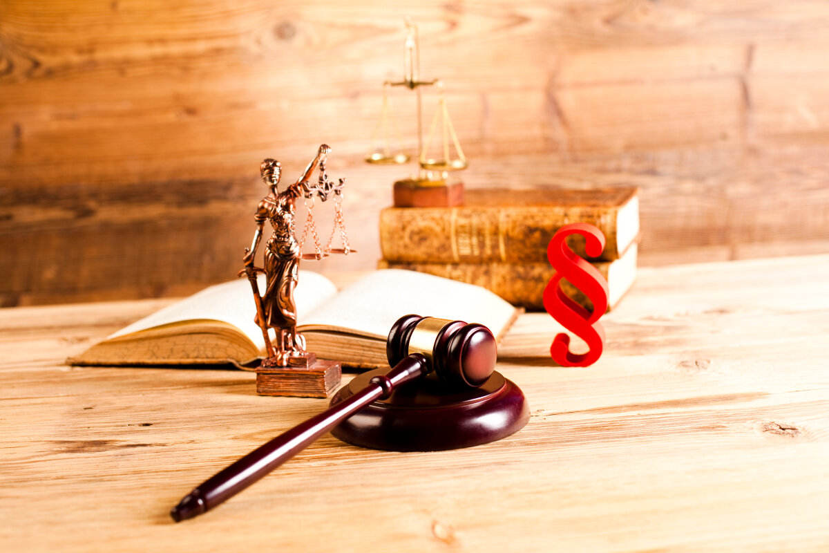 Paragraph, law and justice concept, wooden gavel