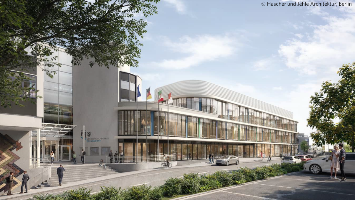 Neubau der Kreisverwaltung, Blick Moltkestr.