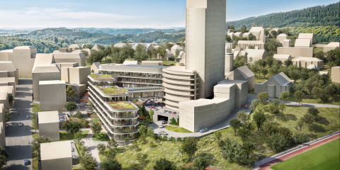 Neubau der Kreisverwaltung, Blick aus der Luft