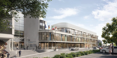 Neubau der Kreisverwaltung, Blick Moltkestr.