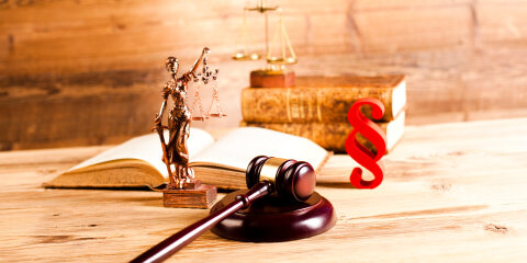 Paragraph, law and justice concept, wooden gavel