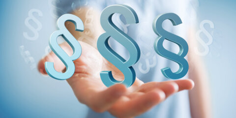 Businessman using law protection right 3D rendering