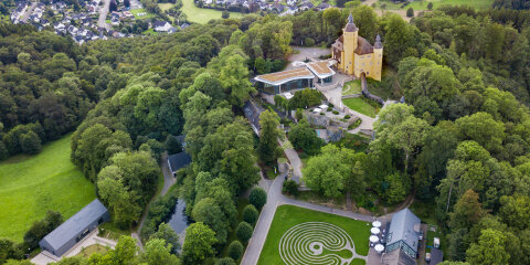 Aerial view from the castle Homburg in Nuembrecht-Germany