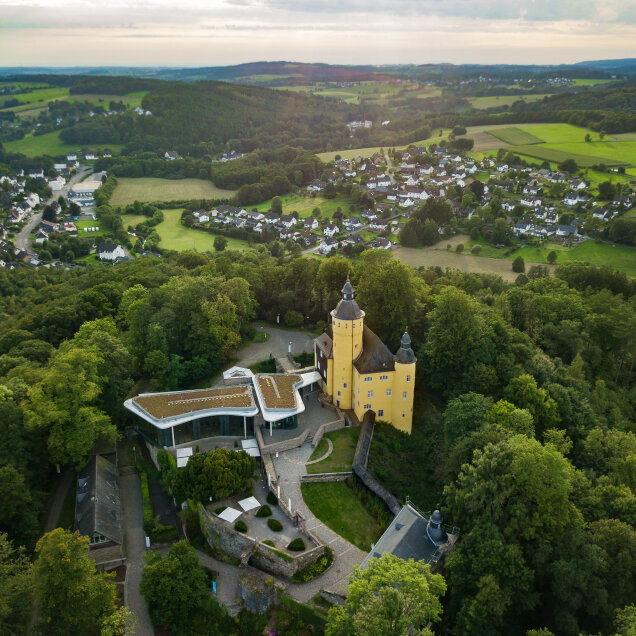Aerial view from the castle Homburg in Nuembrecht-Germany