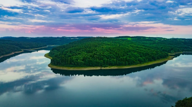 Aerial view of the Wiehltalsperre - Wiehl Dam