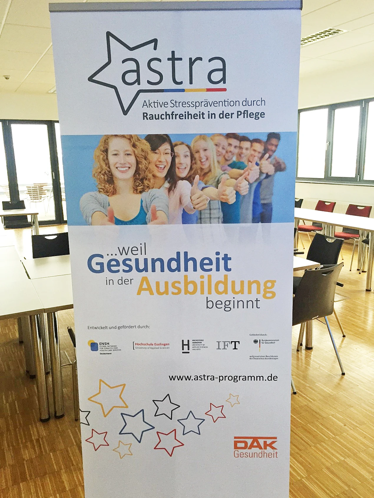 Als Modellschule im astra-Projekt werden zunächst zwei Kurse zum Thema Rauchfreiheit angeboten. (Foto: AgewiS)