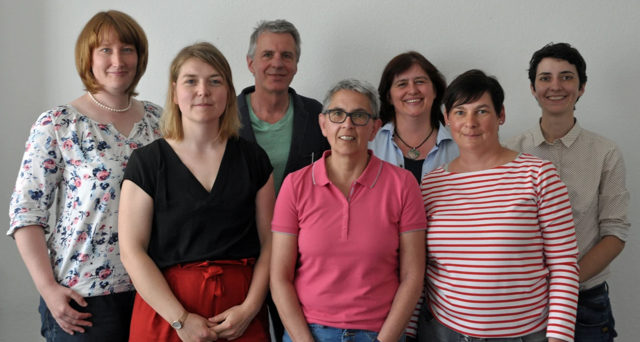 Das Team des Schulpsychologischen Dienstes des Oberbergischen Kreises (v.l.n.r.): Kirsten Ritterswürden, Schulpsychologin; Marthe Barbe, Schulpsychologin; Bernd Christ, leitender Schulpsychologe; Claudia Parussel, Teamassistentin; Marianne Haupt, Schulpsychologin; Patricia Aengenvoort, Schulpsychologin; Dr. Jana Schrage, Schulpsychologin. (Foto: OBK)