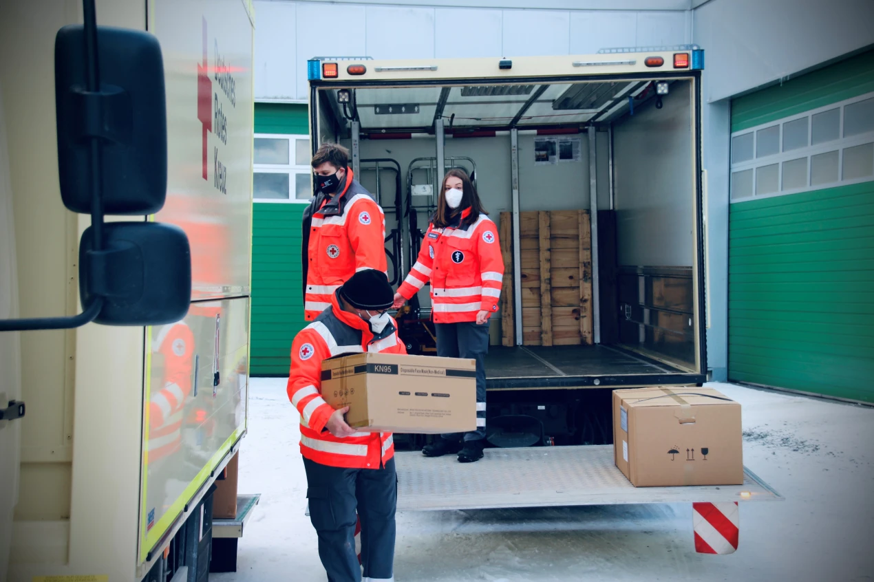 Der Oberbergische Kreis erhält 47.000 medizinische Masken.(Foto: DRK, Johannes Ufer)
