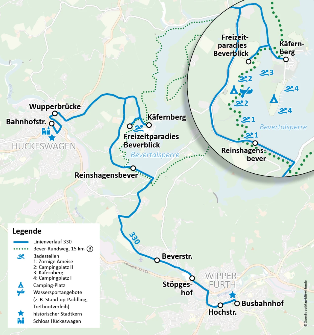 Die Anzahl der Fahrten des Beverbusses wurde für diese Saison deutlich erhöht. (Foto/ Grafik: OVAG)