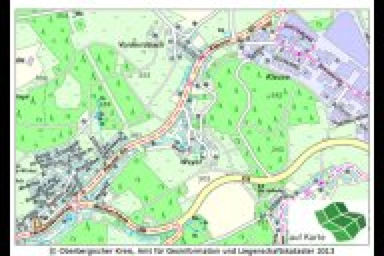 Vollsperrung Klauser Straße Lindlar (Kartenausschnit aus RIO Oberbergischer Kreis)