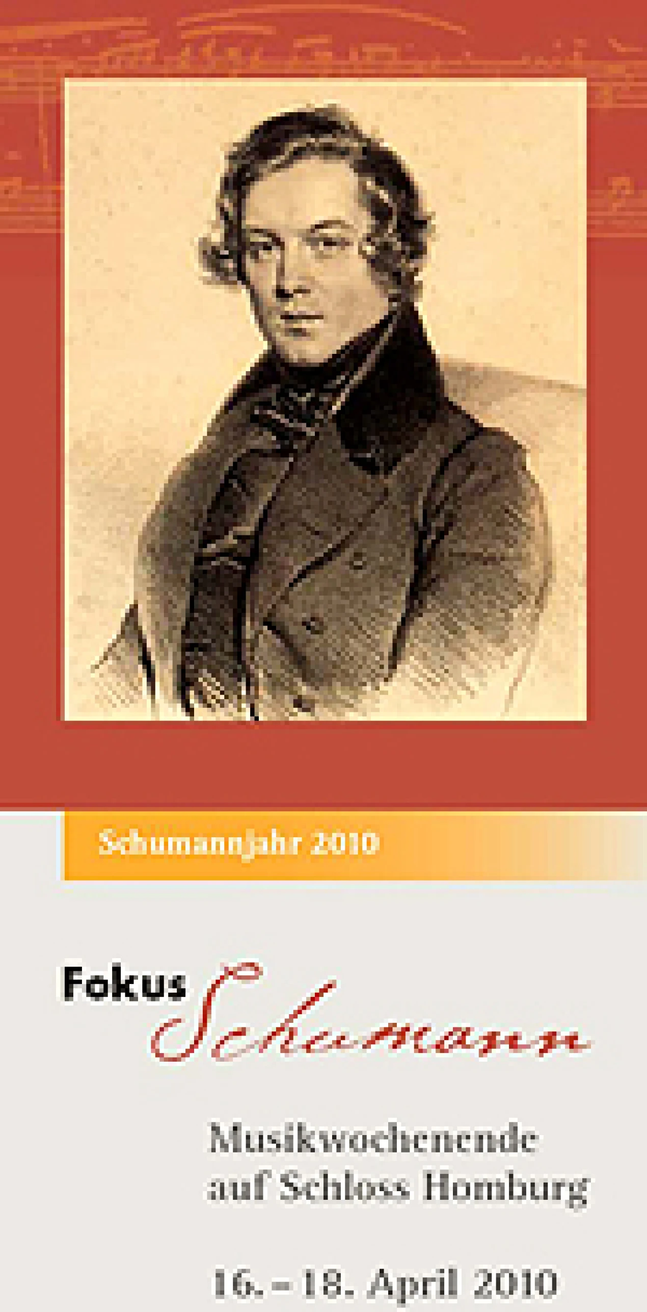 Titelseite des Flyers "Im Fokus: Schumann"