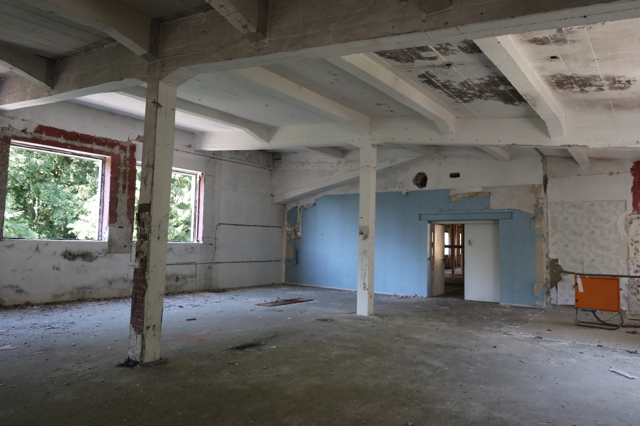 Das Obergeschoss des ehemaligen Betriebsgebäudes von P + S an der Kaiserstraße. (Foto: OBK)  