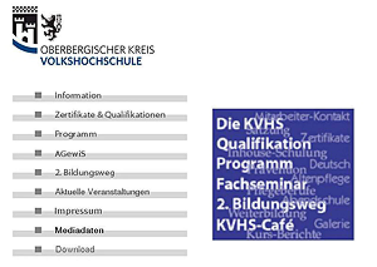Homepage der Volkshochschule des Oberbergischen Kreises