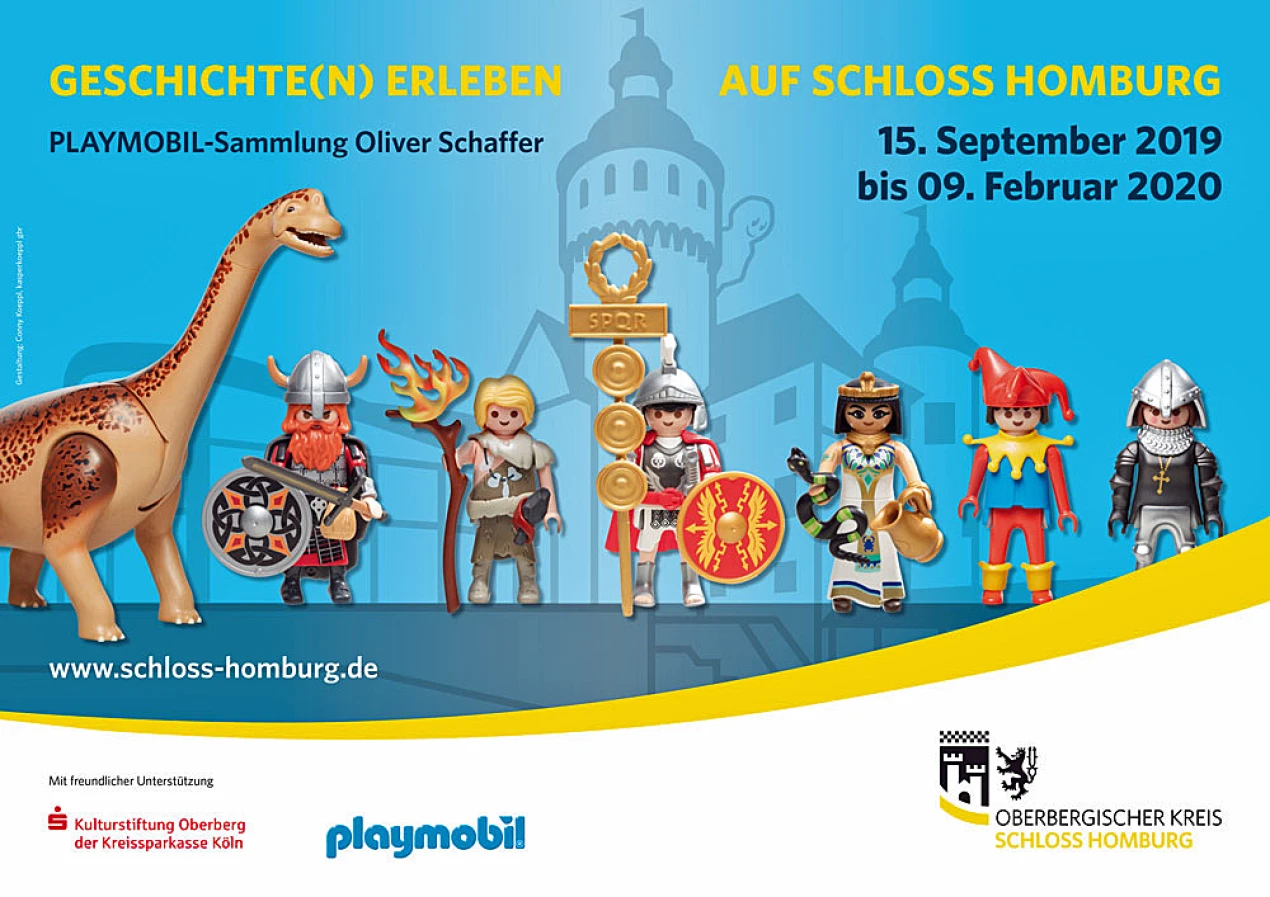 Das Plakatmotiv zur PLAYMOBIL-Ausstellung (Grafik/ Foto: Conny Koeppl, kasperkoeppl gbr)