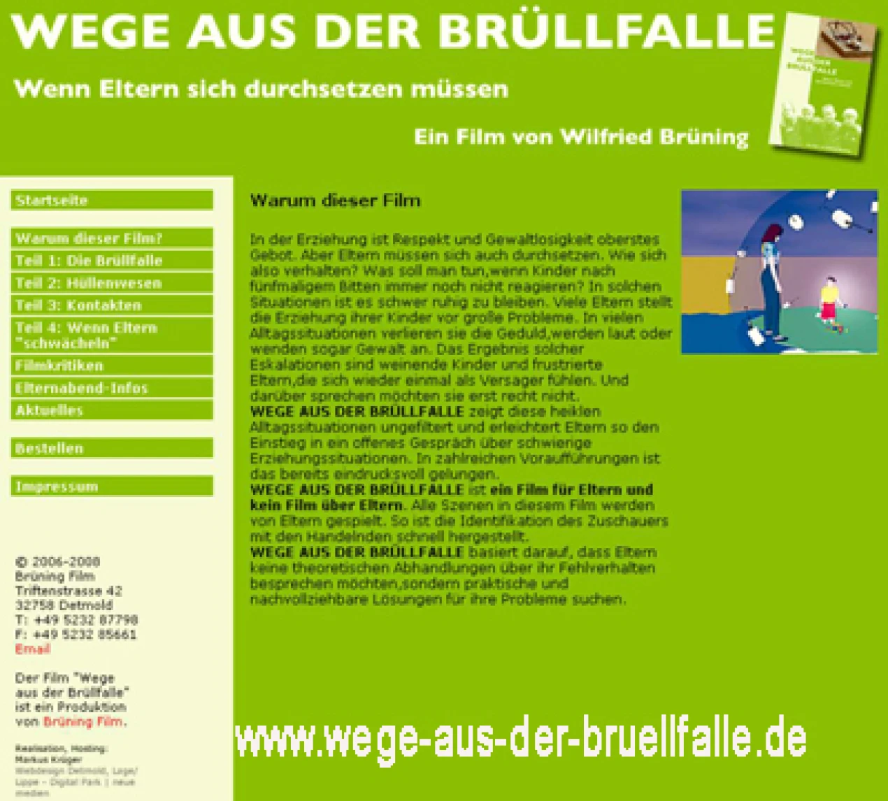 Ausschnitt aus der Homepage www.wege-aus-der-bruellfalle.de