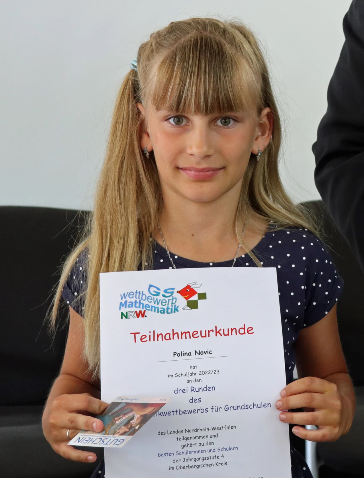 Polina Novik von der GGS Wiedenhof in Waldbröl holte starke 36 Punkte bei der Matheolympiade. (Foto: OBK)